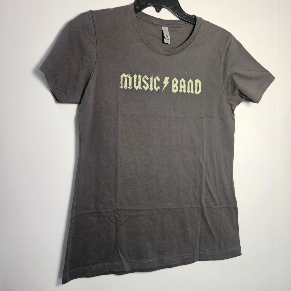 NEXTLEVEL Music Band Graphic Tee Womens XL Grey Rock Short Sleeve Slim Fit Shirt